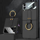 GKK Ultra-thin PC Full Coverage Phone Flip Case with Ring Holder, For Samsung Galaxy Z Flip4